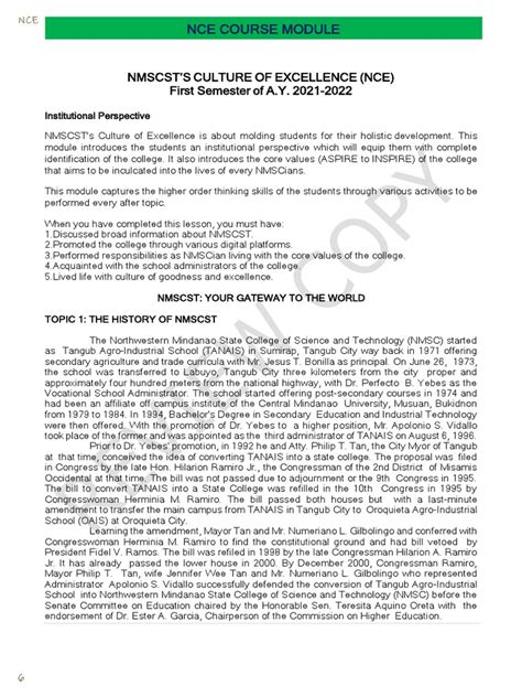 History of NMSCST .